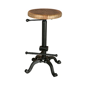 ダルトン 組立式 BAR STOOL ANTIQUE BLACK 幅350x奥行350x高さ600〜800mm リサイクルウッド