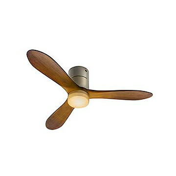 JAVALO ELF JE-CF017 LED内蔵 シーリングファンライト 電球色 リモコン付き 省エネ ブラウン×シルバー
