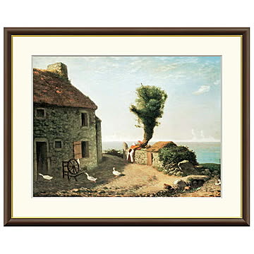 額絵 グリュシーの村はずれ ジャン＝フランソワ・ミレー 52x42cm 三幸