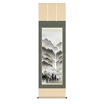 掛け軸 塔景薫風 北山歩生 54.5x190cm 三幸
