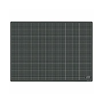 (まとめ）ライオン事務器 カッティングマット再生PVC製 両面使用 620×450×3mm 黒／黒 CM-6011 1枚【×3セット】