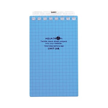 （まとめ） リヒトラブ AQUA DROPsツイストノート（メモサイズ） 125×72mm 8穴 5mm方眼罫 青 40枚 N-1661-8 1冊 ×30セット