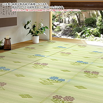 洗えるPP花ござ 本間８帖 382×382 ＃１１０
