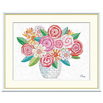 額絵 ローズピンク 春田あかり 42x34cm 三幸