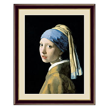 アート 額絵 真珠の耳飾りの少女 フェルメール 本紙サイズ F4(約31x23cm) 額サイズ 42x34cm 三幸