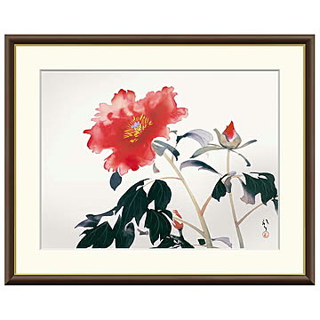 額絵 牡丹 川端龍子 61x49.5cm 三幸