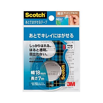 （まとめ） スリーエムジャパン スコッチ あとではがせるテープ 18mm×7m （小巻）テープカッター付き 巻芯径25mm 【×30セット】