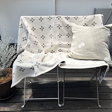 KLIPPAN クリッパン シュニールコットンブランケット ハーフ　90×140cm  シャーンスンド　エクリュ  正規取扱店
