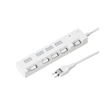 (まとめ)サンワサプライ 節電エコタップ(2P、4個口、集中スイッチ付、3m) TAP-S16-3【×2セット】