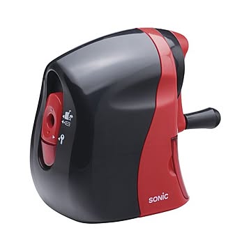 （まとめ） ソニック かるハーフ 手動鉛筆削り SK-802-R 黒／赤 1個入 【×2セット】