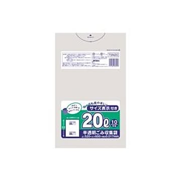 （まとめ）容量表示入りポリ袋 20L 10枚入×60パック