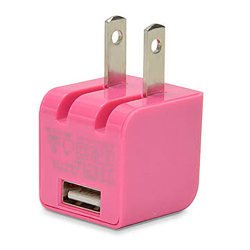 JTT 1A出力 クラス最小ミニサイズUSB充電器 cubeタイプ110 ピンク CUBEAC110PK 管理No. 4520008241824