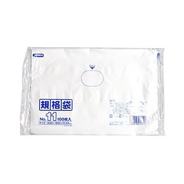 規格袋 11号100枚入03LLD透明 K11 （60袋×5ケース）合計300袋セット 38-456