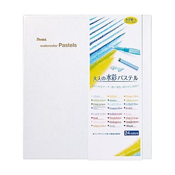 （まとめ） ぺんてる Vistage大人の水彩パステル 24色（各色1本） GHW1-24 1パック ×3セット
