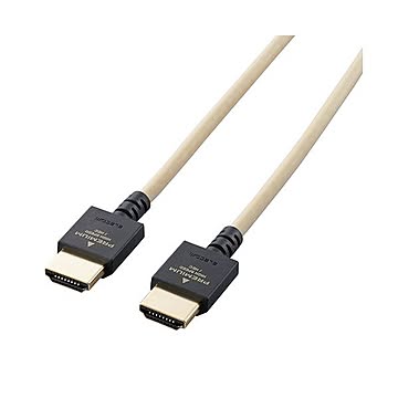 エレコム HDMIケーブル 1m プレミアム やわらか インテリア ベージュ DH-HDP14EY10BE