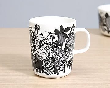 マリメッコ シイルトラプータルハ マグ 250ml ホワイト/ブラック marimekko SIIRTOLAPUUTARHA