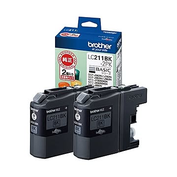 （まとめ） ブラザー インクカートリッジ LC211BK-2PK×5セット