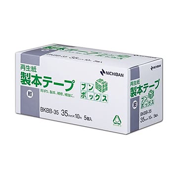 (まとめ) ニチバン 製本テープ＜再生紙＞ブンボックス 35mm×10m 紺 BKBB-3519 1箱（5巻） 【×5セット】
