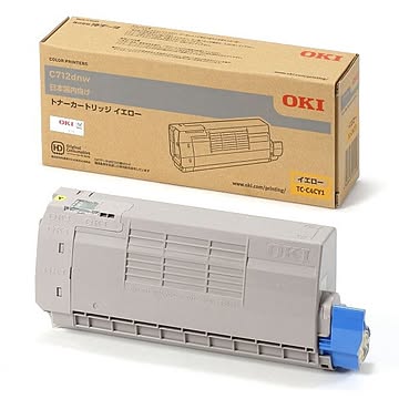 （まとめ） 【純正品】 OKI TC-C4CY1 トナーカートリッジ イエロー 【×3セット】