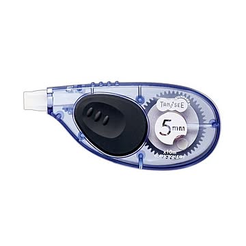 (まとめ) TANOSEE 修正テープ ヨコ引き 5mm幅×10m ブルー 1セット（10個） 【×10セット】