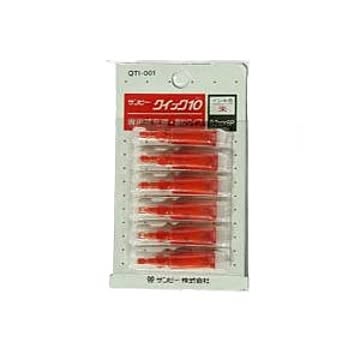 （まとめ） サンビー 補充インク クイックネーム専用補充液 QTI-001 朱 6本入 【×10セット】