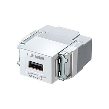 サンワサプライ 埋込USB給電用コンセント（1ポート用） ホワイト TAP-KJUSB1W