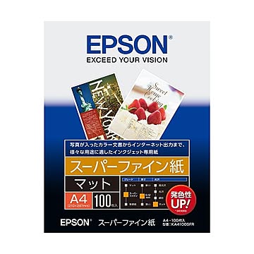 (まとめ) エプソン EPSON スーパーファイン紙 A4 KA4100SFR 1冊（100枚）  【×10セット】