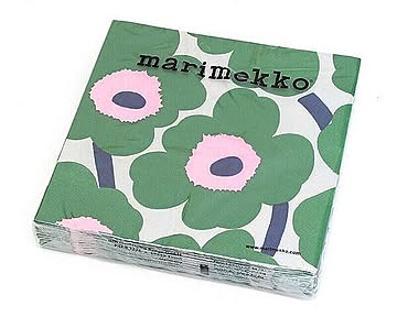 マリメッコ ペーパーナプキン ウニッコ ダークグリーン 33x33cm 20枚入り 552622 marimekko UNIKKO