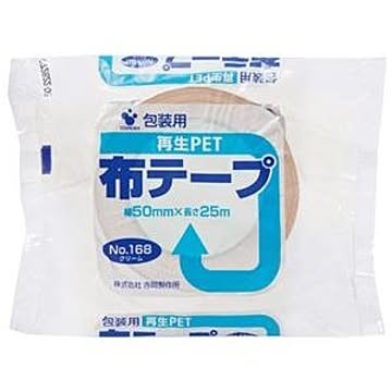 (まとめ) 寺岡製作所 再生PETボトル布テープNo.168 50mm×25m NO.168-50 1巻 【×15セット】