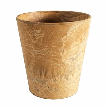 【8個入】植木鉢/プランター アートストーン ラウンド型/10cm 底穴無し ベージュ 〔ガーデニング用品/園芸〕