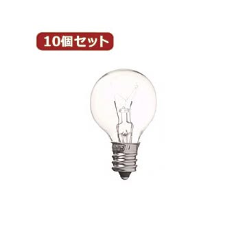 （まとめ）YAZAWA 10個セット ベビーボール球10WクリアE12 G301210CX10【×5セット】