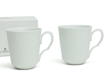ロイヤルコペンハーゲン 2408 ホワイトプレーン 043 マグカップ 370ｍｌ ペア