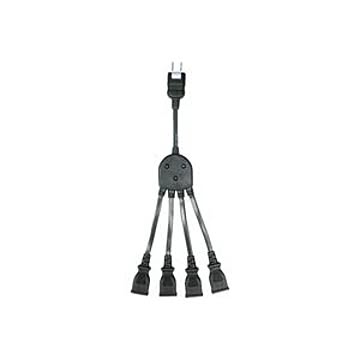 （まとめ）朝日電器 ELPA 4分配コード W-X1200NB（DG）【×3セット】