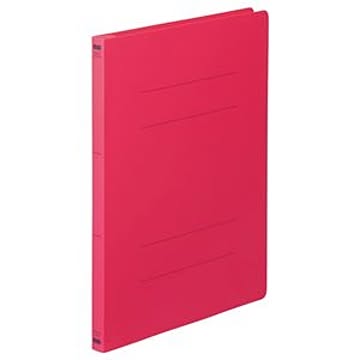 （まとめ） TANOSEE フラットファイル（PP） A4タテ 150枚収容 背幅17mm レッド 1パック（5冊） 【×10セット】