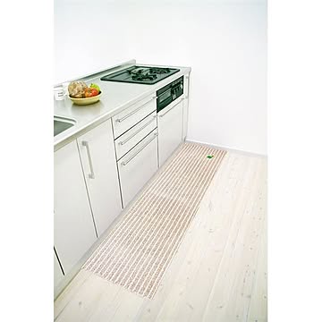 ナチュラルクローバー 裏面すべり止め加工 フロアマット 45×240cm ベージュ