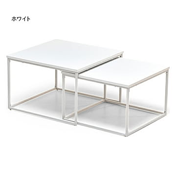 テーブル 組立式 大小テーブル2点セット Nid NITB0206 幅595x奥行595x高さ396mm B.Bファニシング