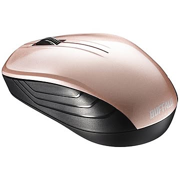 バッファロー 無線 BlueLED 3ボタン スタンダードマウス ベージュピンク BSMBW107BP