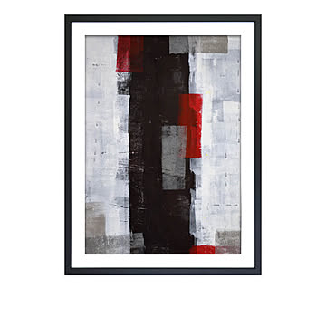 Abstract Art Red and Grey Abstract Art Painting アートポスター（フレーム付き） m13051