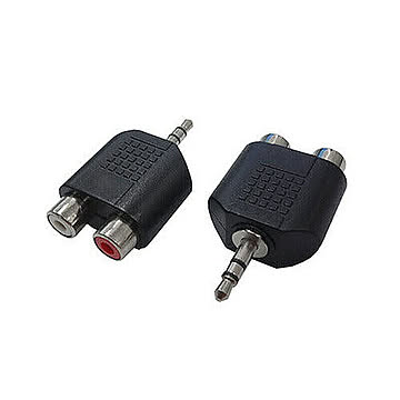 変換名人 AVプラグ RCA(メス)2P to 3.5mm(オス)ステレオ AV/RCA2J-35PS(2P) 管理No. 4571284882096