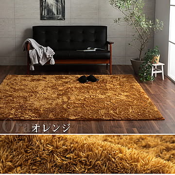 イケヒコ・コーポレーション ラグ ルフォン オレンジ 185×185cm