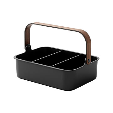 Umbra アンブラ BELLWOOD BIN ベルウッド スタッカブルビン 35×26cm 収納ボックス キッチン 調味料収納 バスアイテム コスメ 取っ手付き 仕切り 木製