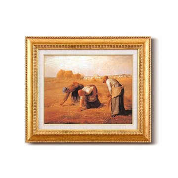 【世界の名画】名画額縁 複製画 絵画額 ■ ミレー名画額Ｆ６金「落穂拾い」 ひも付き