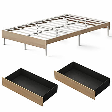 ウッドスチールベッド 引き出しセット セミダブル SBW01-SD／SB-WHK 全2色