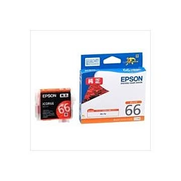 (業務用4セット) EPSON エプソン インクカートリッジ 純正 【ICOR66】 オレンジ