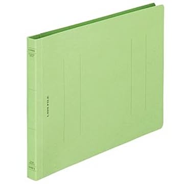 (まとめ) ライオン事務器 フラットファイル（環境） 樹脂押え具 B5ヨコ 150枚収容 背幅18mm 緑 A-529KB5E 1セット（10冊） 【×5セット】