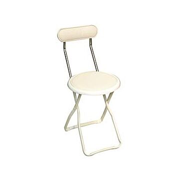 折りたたみ椅子 幅32cm バニラホワイト×ミルキーホワイト 日本製 スチール 完成品 1脚販売 リビング 在宅ワーク