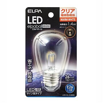 （まとめ） ELPA LED装飾電球 サイン球形 E26 クリア電球色 LDS1CL-G-G906 【×5セット】