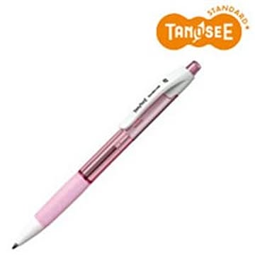 （まとめ）TANOSEE ノック式油性ボールペン（なめらかインク） 細字 0.7mm クリアピンク（インク：黒） 50本
