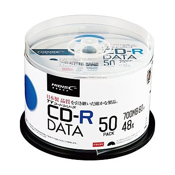 （まとめ）ハイディスク データ用CD-R700MB 2-48倍速 ホワイトワイドプリンタブル スピンドルケース TYCR80YP50SP1パック(50枚) 【×3セット】