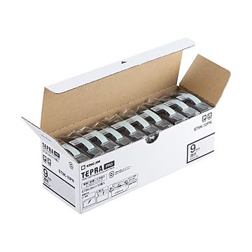 キングジム テプラ PROテープカートリッジ 9mm 透明/黒文字 エコパック ST9K-10PN 1パック(10個)